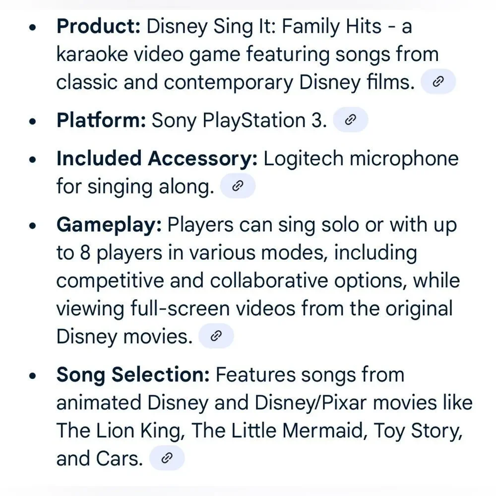 Disney White Video Game Sing It Family Hits